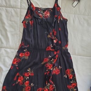 Black and red flowy dress